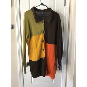 Vintage Resource Women’s Size Large Block Colored Cardigan